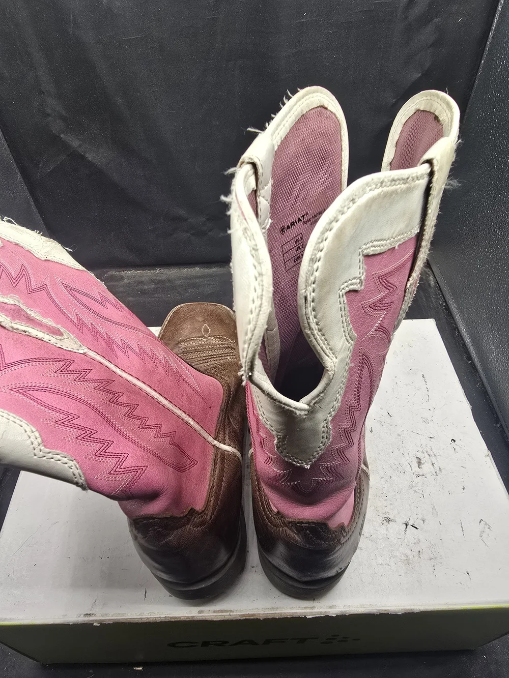 Ariat Kids Brown and Pink Western Boots‎